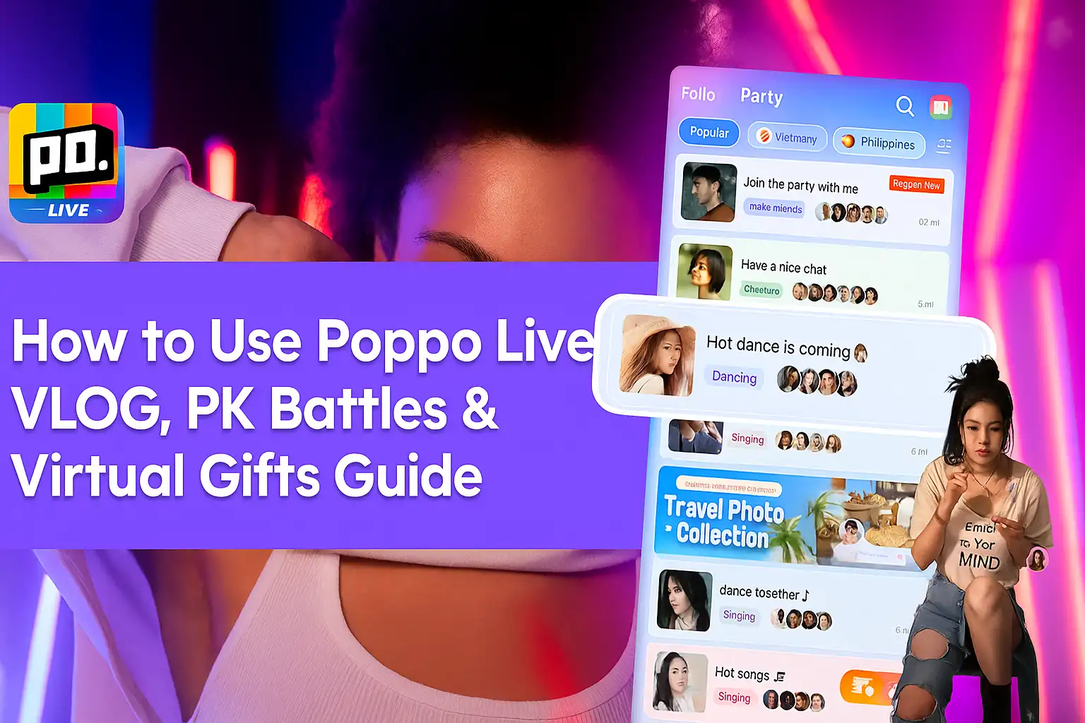 Como Usar Poppo ao Vivo: VLOG, PK Batalhas & Presentes Virtuais Como um Pro